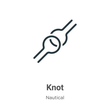 Beyaz arkaplanda düğüm vektör simgesi. Mobil konsept ve web uygulamaları tasarımı için modern denizcilik koleksiyonundan düz vektör düğüm simgesi işareti.