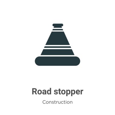 Beyaz arkaplanda yol durdurucu vektör simgesi. Mobil konsept ve web uygulamaları tasarımı için modern inşaat koleksiyonundan düz vektör yol durdurucu simgesi işareti.