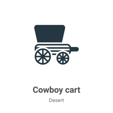 Beyaz arka planda Kovboy arabası vektör simgesi. Mobil konsept ve web uygulamaları tasarımı için modern çöl koleksiyonundan düz vektör kovboy arabası simgesi işareti.
