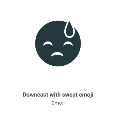 Beyaz arka planda ter emoji vektör simgesi ile yere serilmiş. Mobil konsept ve web uygulamaları tasarımı için modern emoji koleksiyonundan terli emoji simgesi işareti içeren düz vektör.