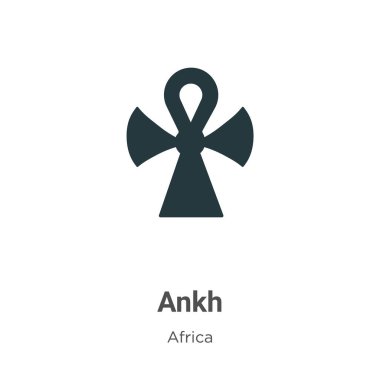 Beyaz arkaplanda Ankh vektör simgesi. Mobil konsept ve web uygulamaları tasarımı için modern Afrika koleksiyonundan düz vektör ankh simgesi işareti.