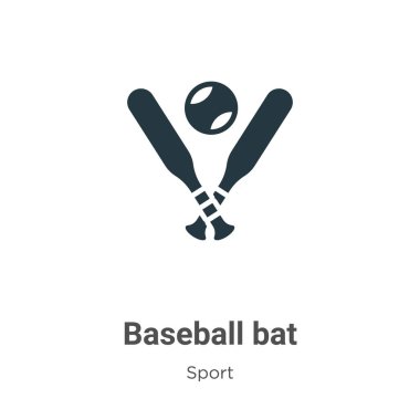 Beyzbol sopası simge vektörü beyaz arkaplanda. Mobil konsept ve web uygulamaları tasarımı için modern spor koleksiyonundan düz vektör beysbol sopası simgesi işareti.