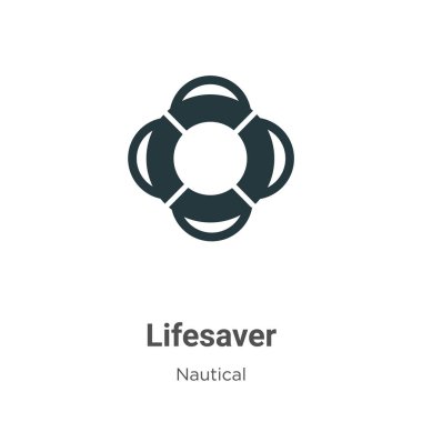 Beyaz arkaplanda Lifesaver sembolü vektörü. Mobil konsept ve web uygulamaları tasarımı için modern denizcilik koleksiyonundan düz vektör yaşam kurtarıcı simgesi işareti.