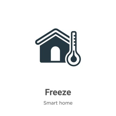 Beyaz arkaplanda simge vektörünü dondur. Mobil konsept ve web uygulamaları tasarımı için modern akıllı ev koleksiyonundan düz vektör dondurma simgesi işareti.