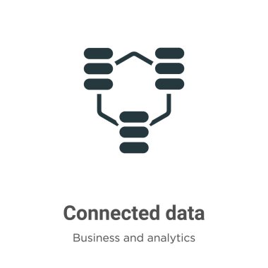Connected data vector icon on white background. Flat vector connected data icon symbol sign from modern business and analytics collection for mobile concept and web apps design.