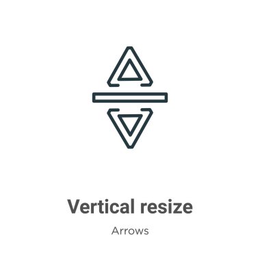 Vertical resize outline vector icon. Thin line black vertical resize icon, flat vector simple element illustration from editable arrows concept isolated on white background