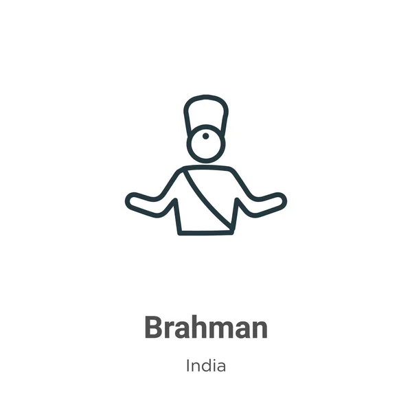 Brahman Esbozar Icono Vector Icono Brahman Negro Línea Delgada Ilustración — Vector de stock
