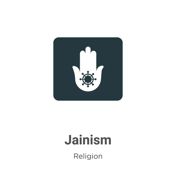 Icono Vectorial Del Jainismo Sobre Fondo Blanco Signo Icono Vectorial — Vector de stock