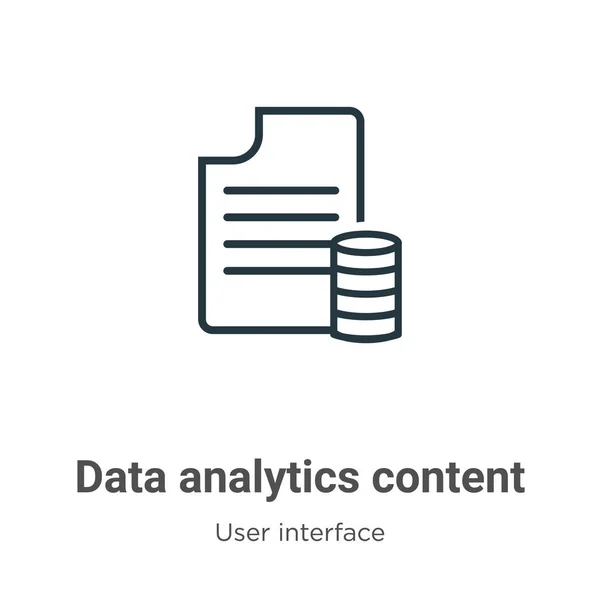 Data Analytics Content Outline Vector Icon Thin Line Black Data — Stock Vector