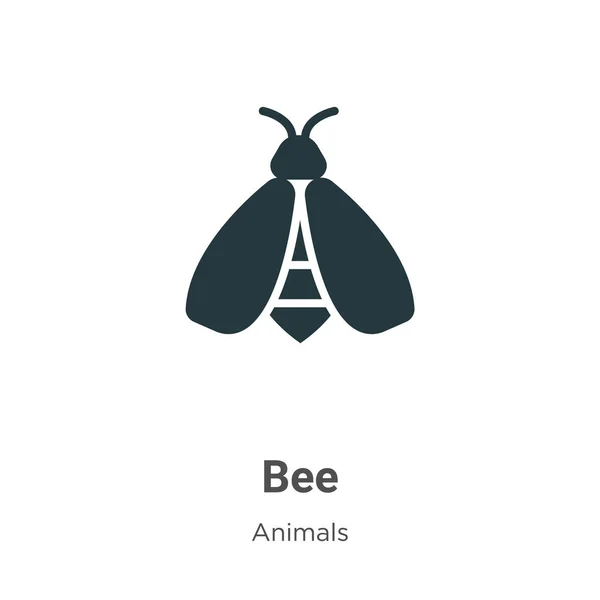 Иконка вектора пчелы на белом фоне. Знак плоского векторного символа пчелы из коллекции современных животных для дизайна мобильных концепций и веб-приложений. — стоковый вектор