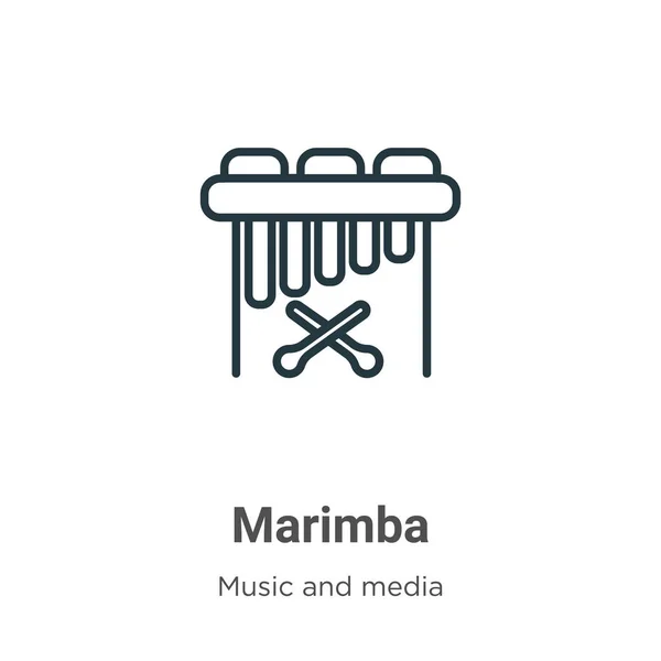 Marimba Contorna Icono Vectorial Icono Marimba Negro Línea Thin Ilustración — Vector de stock