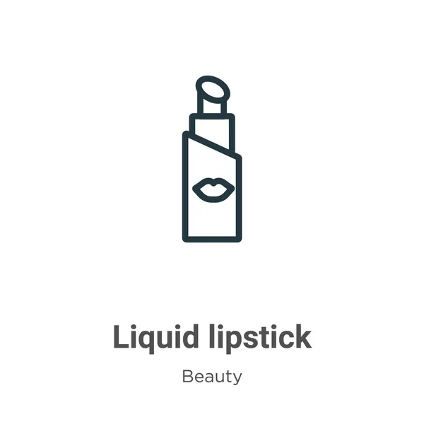 Liquid Lipstick Outline Vector Icon Icono Lápiz Labial Líquido Negro — Archivo Imágenes Vectoriales