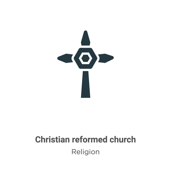 Christian Reformované Církevní Glyf Ikona Vektor Bílém Pozadí Plochý Vektorový — Stockový vektor