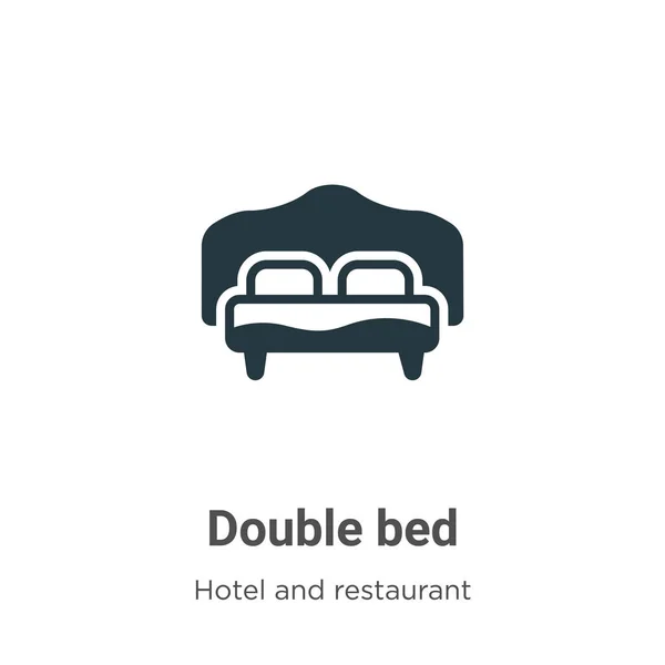 Dubbel Bed Glyph Icoon Vector Witte Achtergrond Flat Vector Dubbel — Stockvector