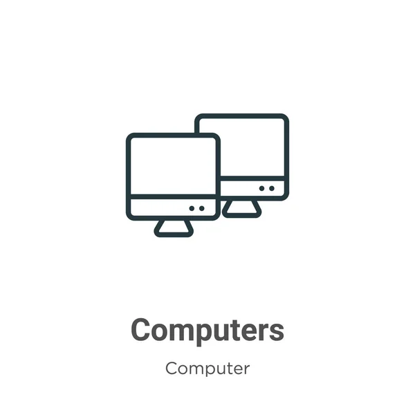 Komputery zarysowują ikonę wektora. Cienki czarny komputery ikona, płaski wektor prosty element ilustracja od edytowalny komputer pojęcie izolowane na białym tle — Wektor stockowy