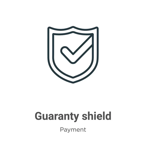 Guaranty Shield Outline Vector Icon Thin Line Black Guaranty Shield — Stock Vector