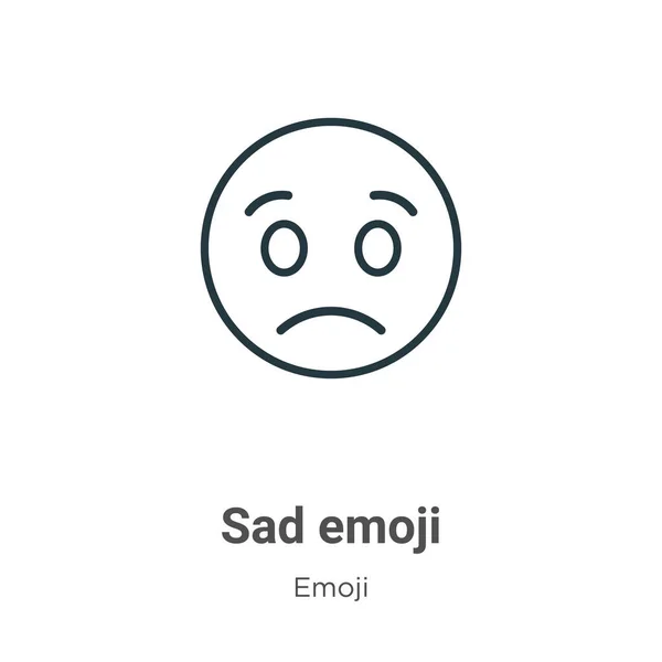 Sad Emoji Esboço Vetor Ícone Linha Fina Preto Triste Emoji —  Vetores de Stock