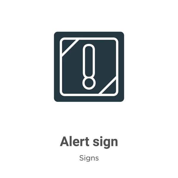 Alert Sign Vector Icon White Background Flat Vector Alert Sign — 스톡 벡터
