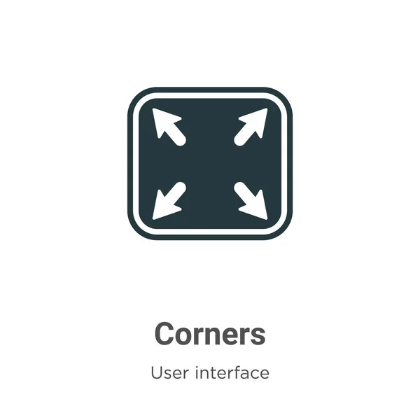 Corners Vector Icon White Background Flat Vector Corners Icon Symbol — Stock Vector