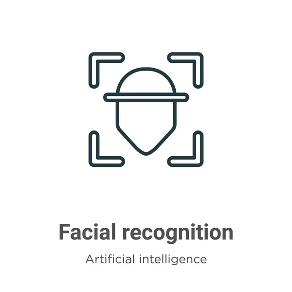 Gesichtserkennung Umreißt Vektorsymbol Dünne Linie Schwarzes Gesichtserkennungssymbol Flacher Vektor Einfache — Stockvektor