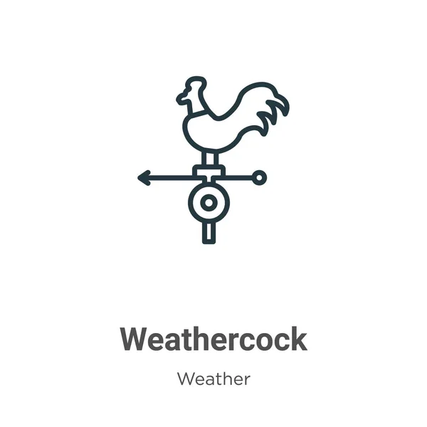 Weathercock Esbozar Icono Vector Icono Línea Delgada Negro Weathercock Vector — Vector de stock