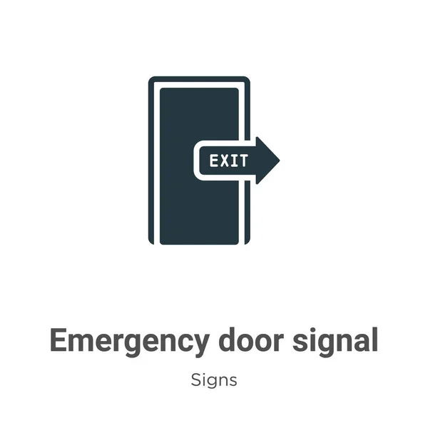 Emergency Door Signal Glyph Icon Vector White Background Flat Vector — Stock Vector