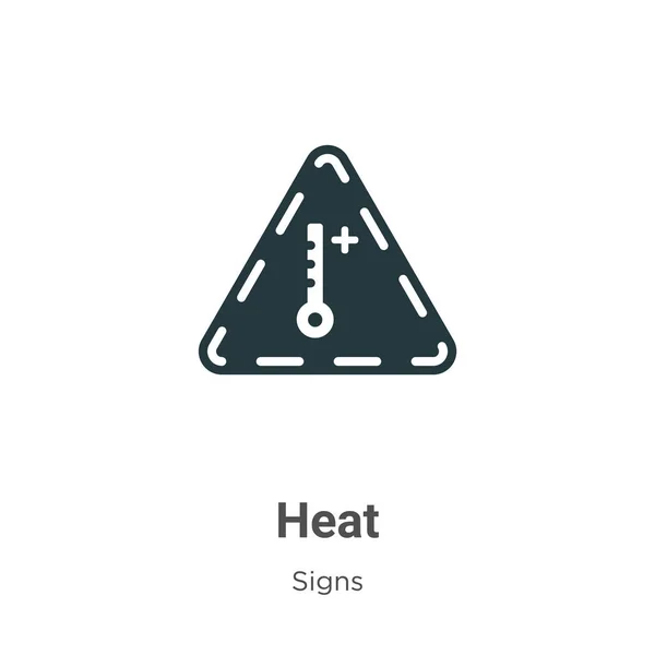 Θερμότητα Διάνυσμα Εικονίδιο Glyph Λευκό Φόντο Επίπεδο Σύμβολο Εικονίδιο Θερμότητας — Διανυσματικό Αρχείο