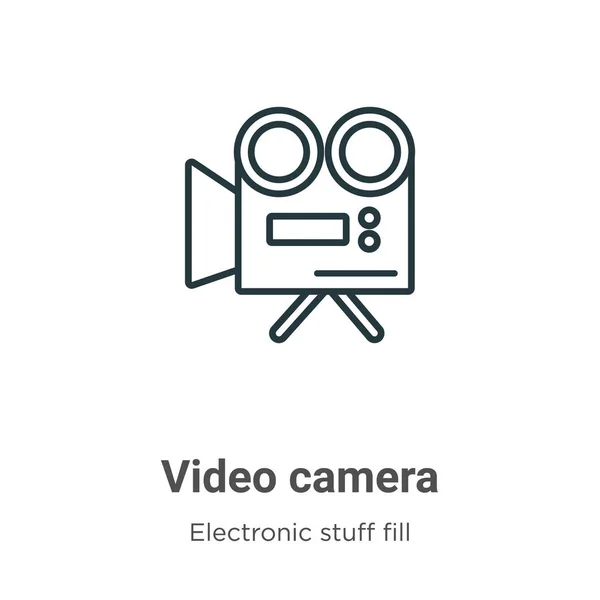 Video Cámara Esboza Icono Vectorial Icono Línea Pensamiento Negro Cámara — Archivo Imágenes Vectoriales
