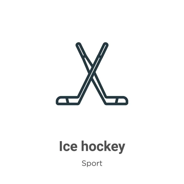 Ice Hockey Outline Vector Icon Thin Line Black Ice Hockey — 图库矢量图片
