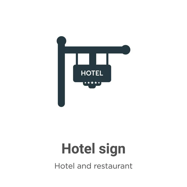 Icono Del Vector Signos Del Hotel Sobre Fondo Blanco Signo — Vector de stock