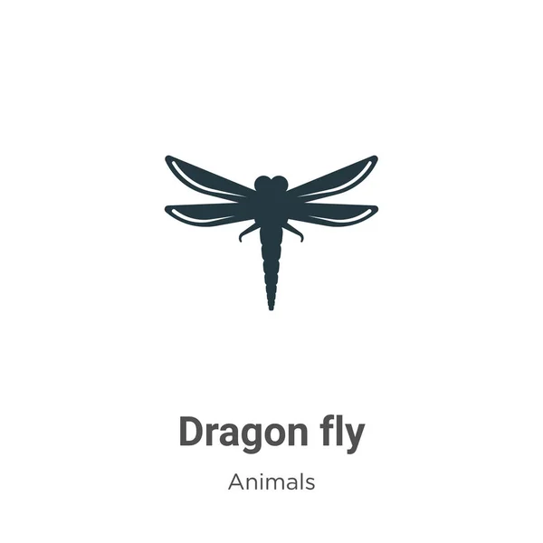 Dragon Fly Διάνυσμα Εικονίδιο Λευκό Φόντο Επίπεδο Διάνυσμα Σύμβολο Εικονίδιο — Διανυσματικό Αρχείο