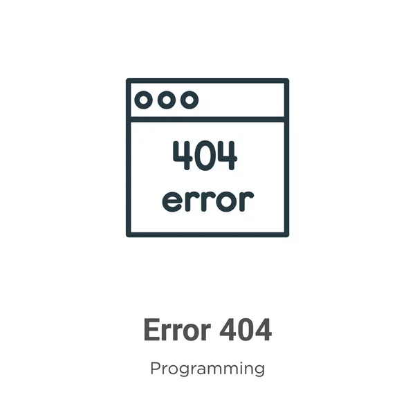 Иконка Контура Ошибки 404 Тонкая Линия Черная Ошибка 404 Значок — стоковый вектор