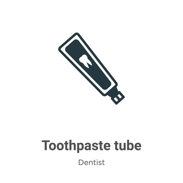 Ícono Vectorial Tubo Toothpaste Sobre Fondo Blanco Signo Icono Del — Vector de stock