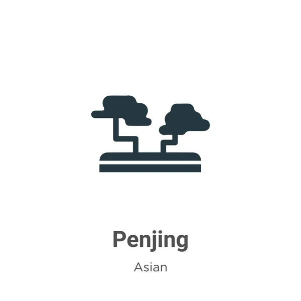 Ikon vektor Penjing pada latar belakang putih. Simbol ikon penjing vektor datar dari koleksi Asia modern untuk konsep mobile dan desain aplikasi web. - Stok Vektor