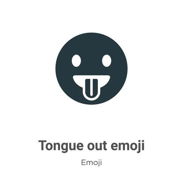 Tongue Ícone Vetor Emoji Fundo Branco Flat Vector Tongue Out — Vetor de Stock