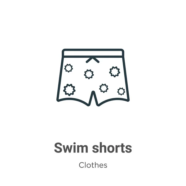 Pantalones Cortos Natación Contorno Icono Vector Icono Pantalones Cortos Natación — Archivo Imágenes Vectoriales