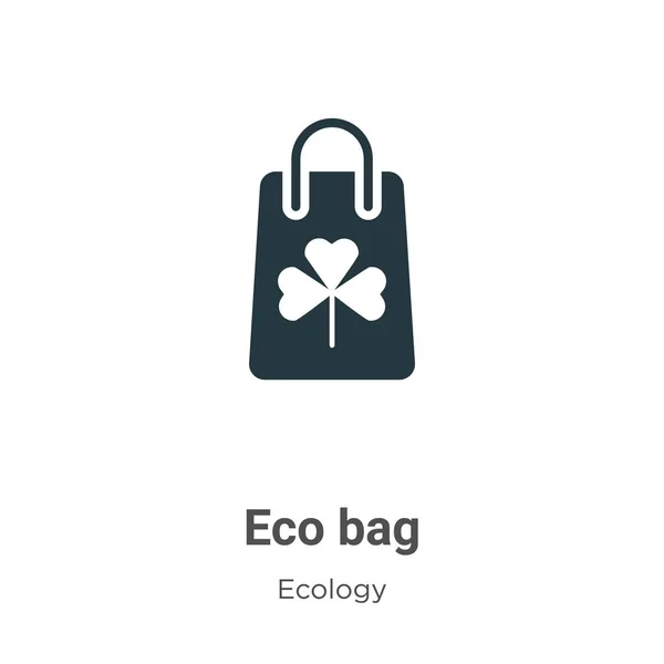 Eco Bag Vektor Symbol Auf Weißem Hintergrund Flache Vektor Öko — Stockvektor