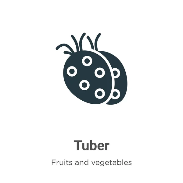 Tuber Glyph Icon Vector White Background Flat Vector Tuber Icon — Stock Vector