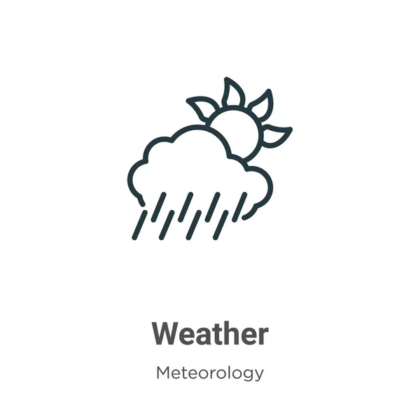Weather Outline Vector Icon Thin Line Black Weather Icon Flat — Stock Vector