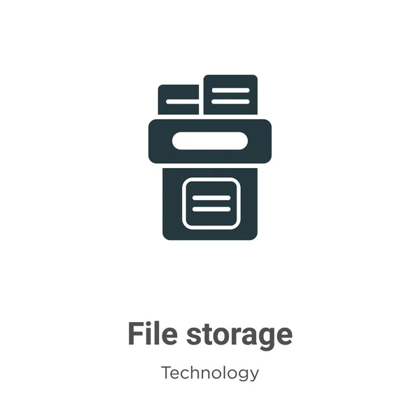 Dateispeicher Glyphen Symbolvektor Auf Weißem Hintergrund Flache Vektor Dateispeicher Symbol — Stockvektor