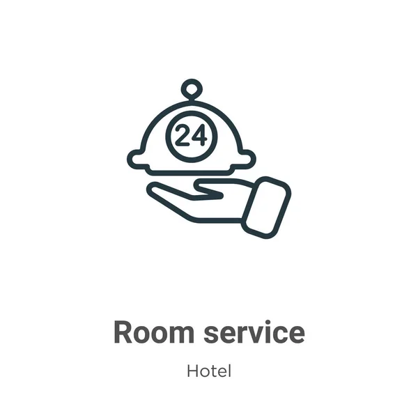 Room Service Outline Vector Icon Thin Line Black Room Service — Stock Vector