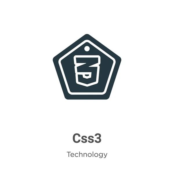 白底上的Css3字形图标向量 平面向量Css3图标符号来自移动概念和网络应用程序设计的现代技术集合 — 图库矢量图片