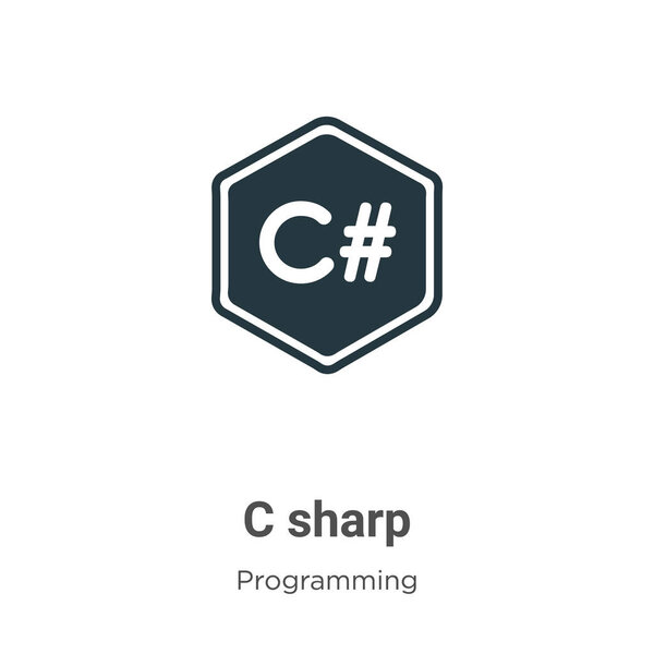 C sharp vector icon on white background. Flat vector c sharp icon symbol sign from modern programming collection for mobile concept and web apps design.