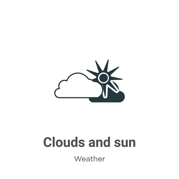 Облака Иконка Вектора Солнца Белом Фоне Плоские Векторные Облака Значок — стоковый вектор