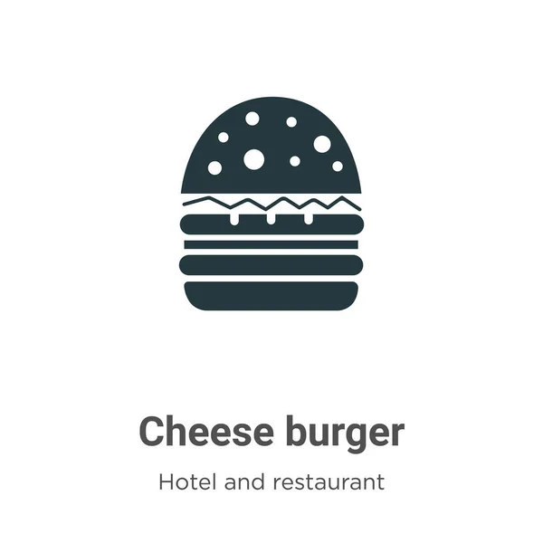 Cheese Burger Vektorsymbol Auf Weißem Hintergrund Flache Vektor Käseburger Symbol — Stockvektor