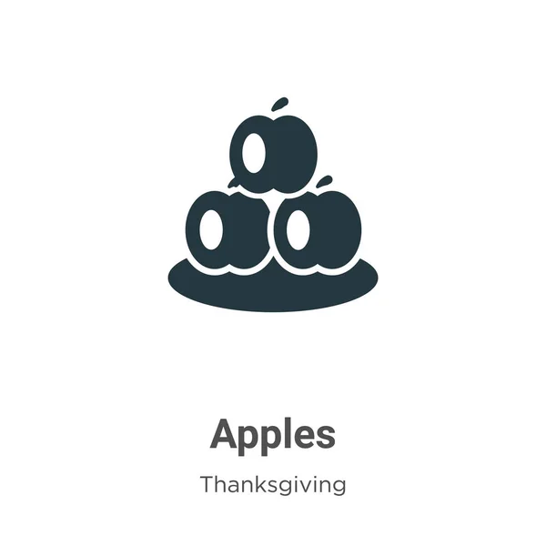 白の背景にAppleグリフアイコンベクトル モバイルコンセプトとWebアプリのデザインのための現代感謝祭コレクションからフラットベクトルリンゴアイコン記号サイン — ストックベクタ