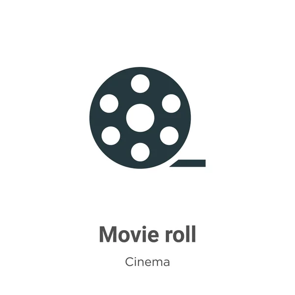 Movie Roll Vector Icon White Background Flat Vector Movie Roll — Stock Vector