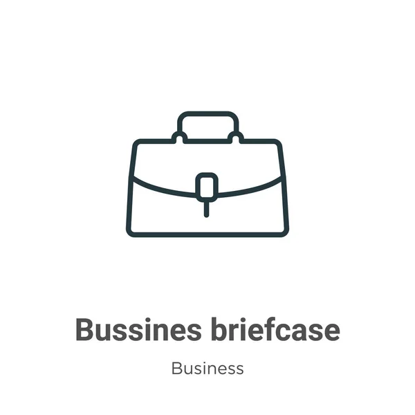 Bussines briefcase outline vector icon. Ícone de pasta de arbustos pretos de linha fina, ilustração simples vetorial plana do conceito de negócio editável isolado no fundo branco — Vetor de Stock