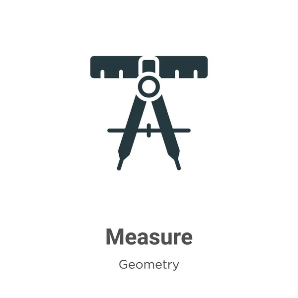 Meça Vetor Ícone Glifo Fundo Branco Sinal Ícone Medição Vetorial — Vetor de Stock