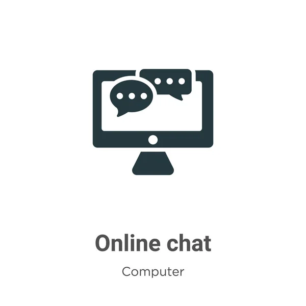 Online Chat Vector Icon White Background Flat Vector Online Chat — Stock Vector